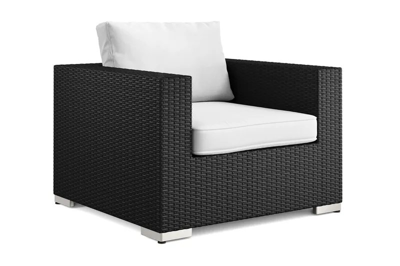 Bahamas Loungefåtölj utomhus i konstrotting - Svart — Comfort Garden