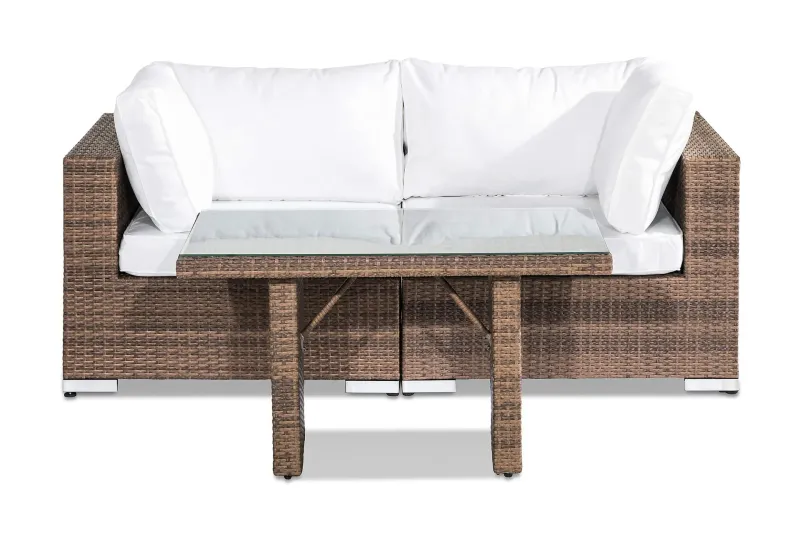 Bahamas Loungegrupp 2-sits - Sand Bord — Comfort Garden