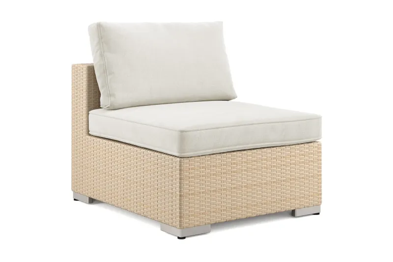 Bahamas Mittmodul utomhus i konstrotting med Ljus vattenavisande dyna - Beige — Comfort Garden