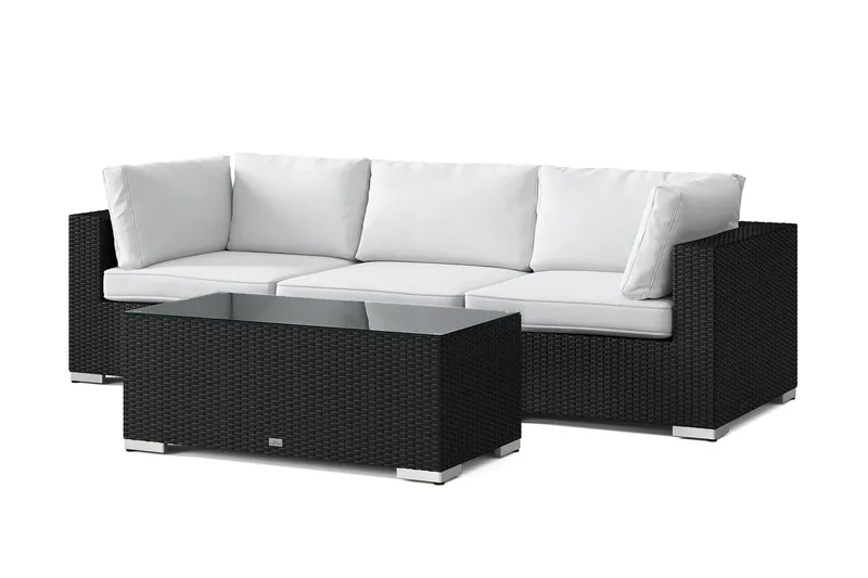 Bahamas utesoffa 3-sits med bord - Svart (Art.nr 3117521) — Comfort Garden