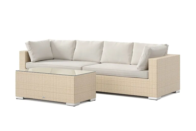 Bahamas utesoffa 4-sits med bord - Beige — Comfort Garden