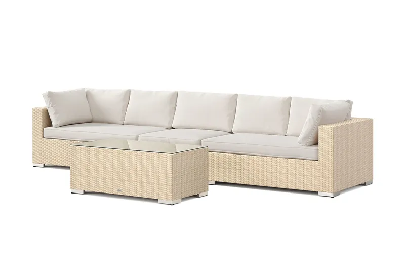 Bahamas utesoffa 5-sits med bord - Beige — Comfort Garden
