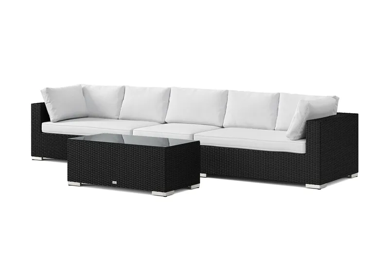 Bahamas utesoffa 5-sits med bord - Svart — Comfort Garden