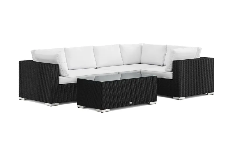 Bahamas utomhus hörnsoffa 5-sits vändbar med bord - Svart (Art.nr 3117639) — Comfort Garden