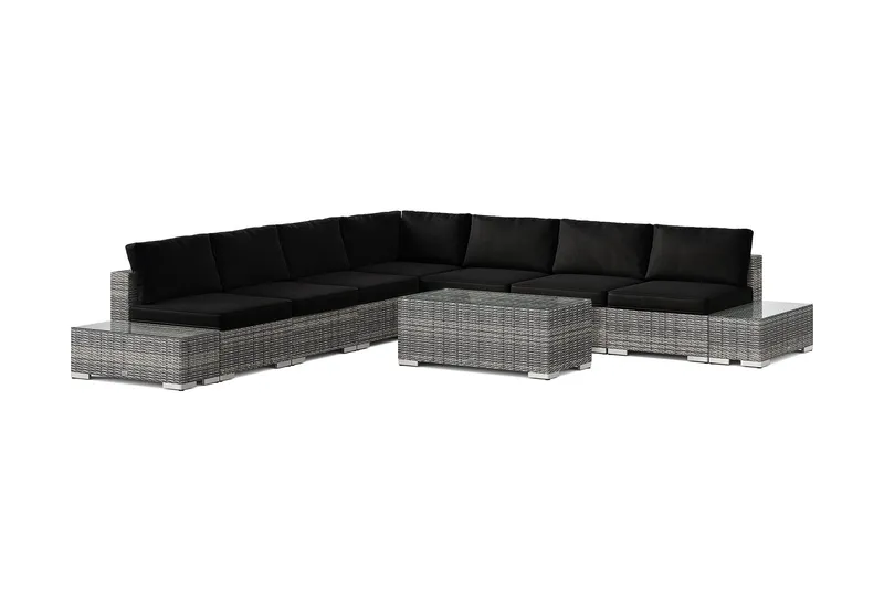 Bahamas utomhus hörnsoffa 7-sits vändbar med öppet avslut och bord - Grå (Art.nr 3117677) — Comfort Garden