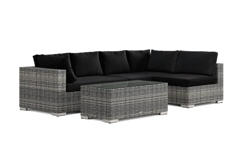 Bahamas utomhus loungegrupp 5-sits med vändbar schäslong och bord - Grå — Comfort Garden