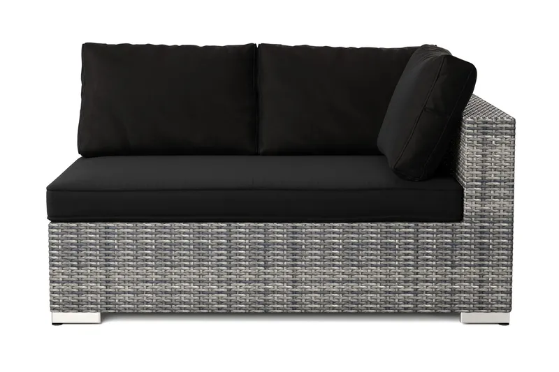 Bahamas Vänstermodul utomhus 140 cm i konstrotting - Grå — Comfort Garden