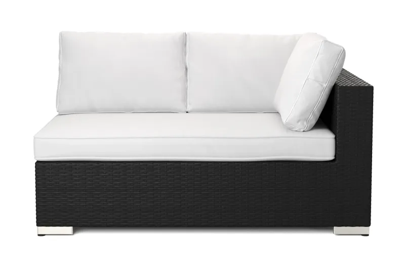 Bahamas Vänstermodul utomhus 140 cm i konstrotting - Svart — Comfort Garden