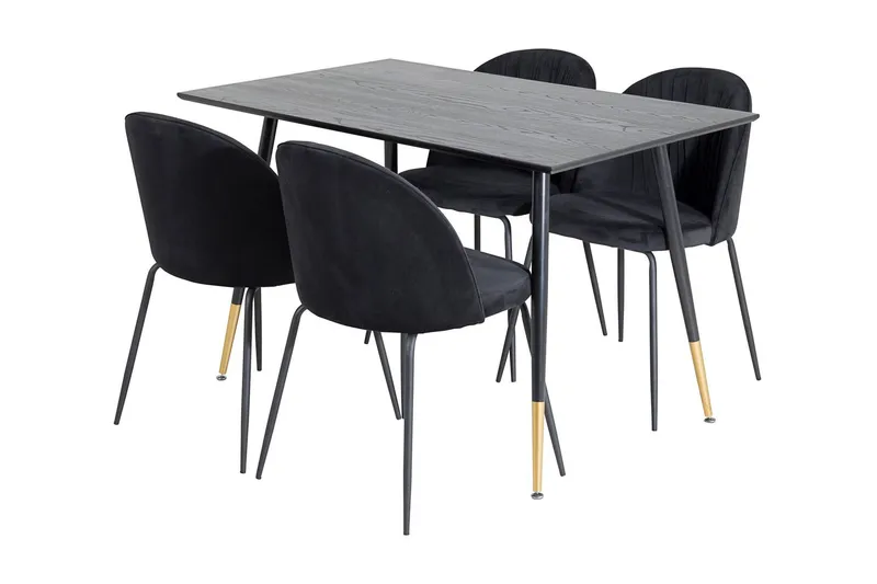 Balisa Matgrupp 120 cm inkl 4 Foyos Stolar - Svart — Venture Home