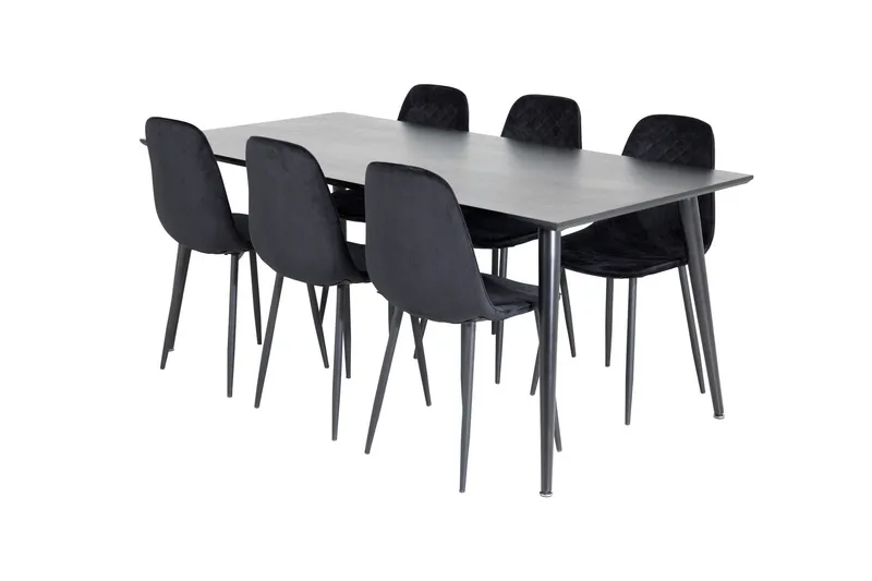 Balisa Matgrupp 180 cm inkl 6 Ypas Stolar - Svart — Venture Home