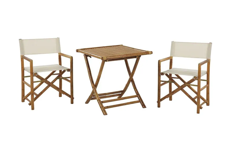 Balkongset vit/beige MOLISE/SPELLO - Trä/natur — Trä/natur