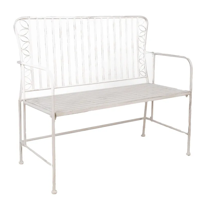Bänk Jasmine 103x50x93 cm metall - antikvit — antikvit