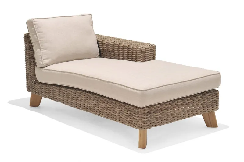 Barbados Utesoffa med Armstöd Vänster - Beige — Lifestyle Garden