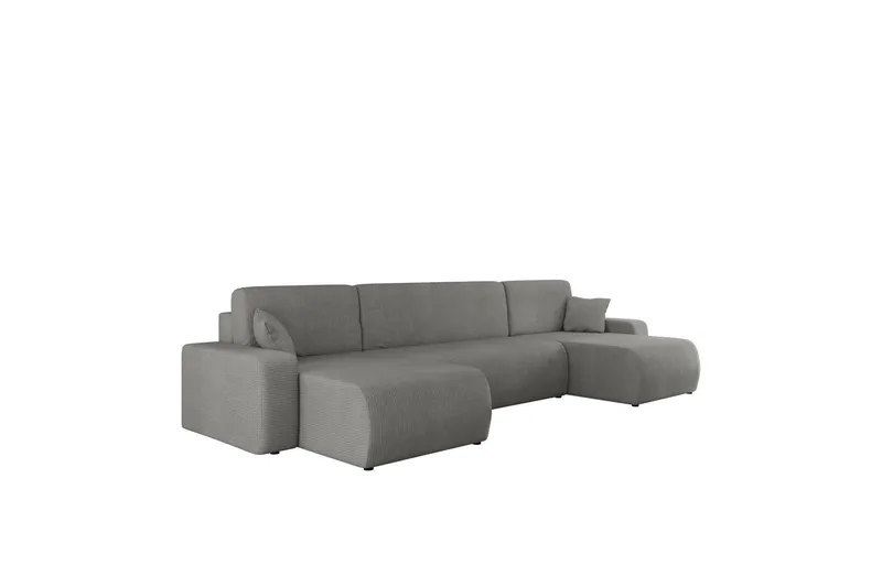 Barile Bäddsoffa Dubbeldivan 4-sits i Plysch - Grå (Art.nr 3079505) — Grå
