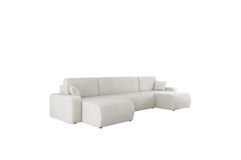 Barile Bäddsoffa Dubbeldivan 4-sits i Plysch - Vit — Vit