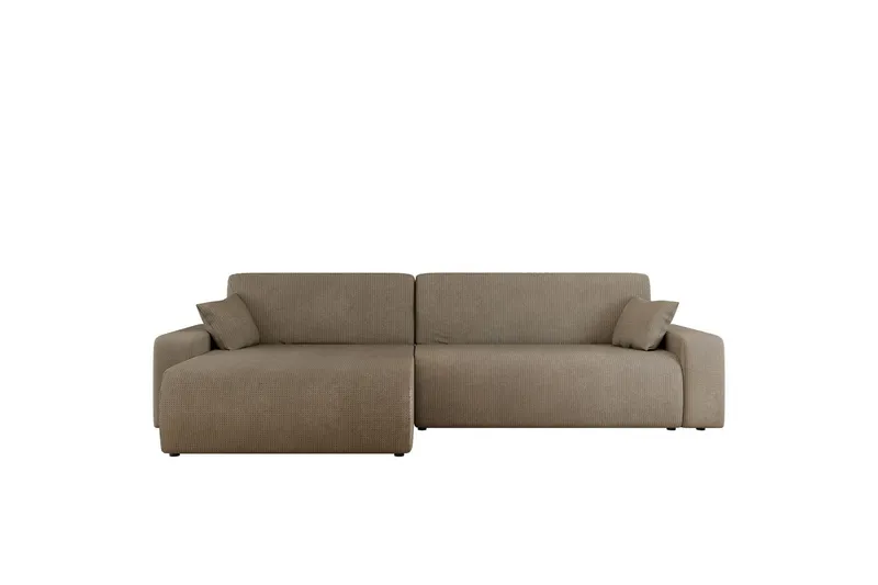 Barile Bäddsoffa med Divan 3-sits i Plysch - Brun (Art.nr 3079493) — Brun