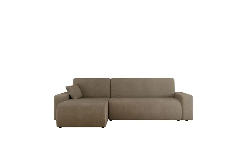 Barile Bäddsoffa med Divan 3-sits i Plysch - Brun (Art.nr 3079489) — Brun