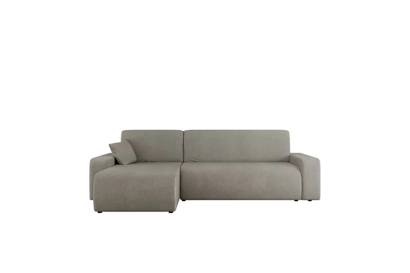 Barile Bäddsoffa med Divan 3-sits i Plysch - Grå (Art.nr 3079487) — Grå