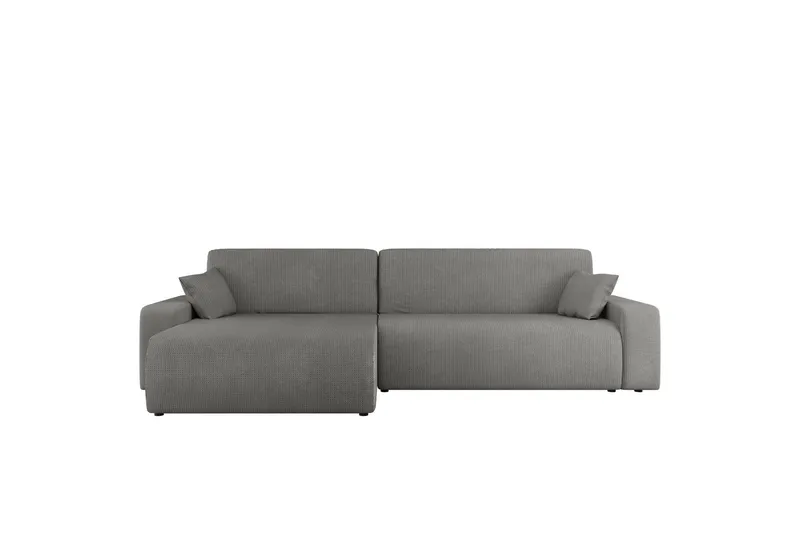 Barile Bäddsoffa med Divan 3-sits i Plysch - Grå (Art.nr 3079490) — Grå