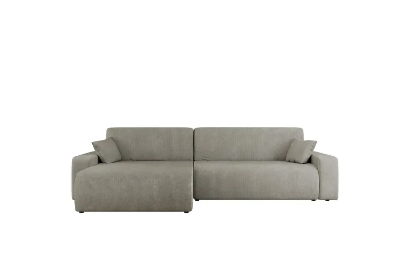 Barile Bäddsoffa med Divan 3-sits i Plysch - Grå (Art.nr 3079492) — Grå