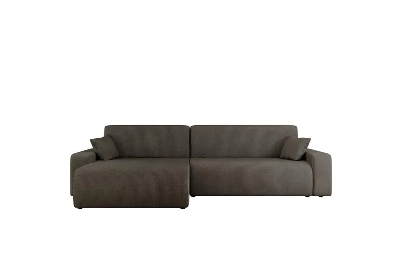 Barile Bäddsoffa med Divan 3-sits i Plysch - Grå (Art.nr 3079494) — Grå