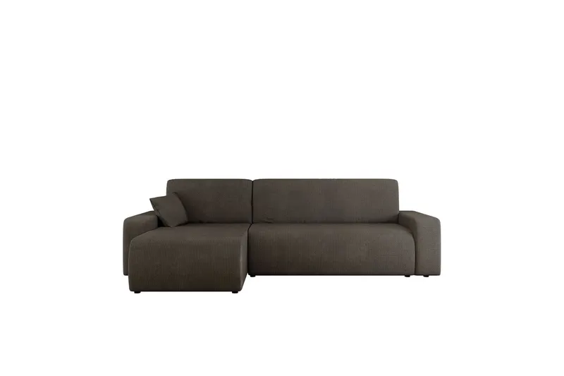 Barile Bäddsoffa med Divan 3-sits i Plysch - Grå (Art.nr 3079496) — Grå