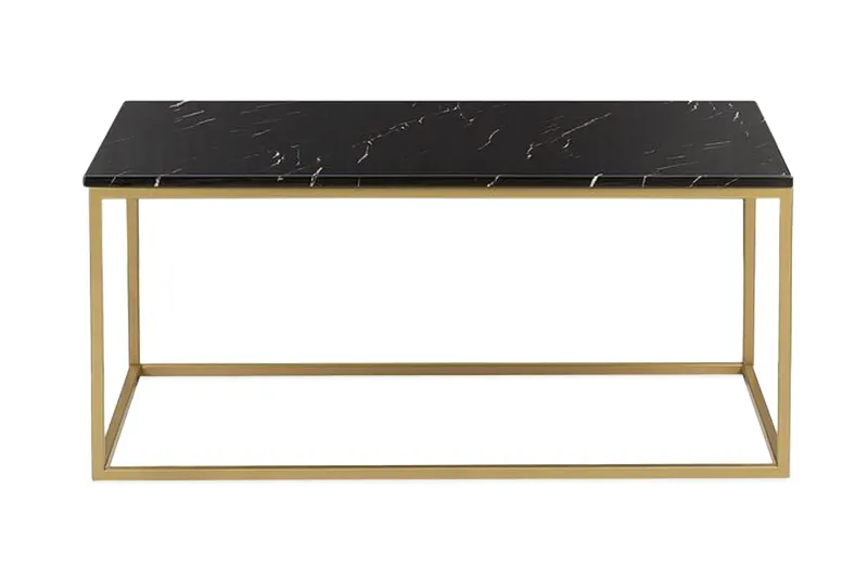 Barreras Soffbord Svart Marmormönster - Svart/Guld — Svart/Guld