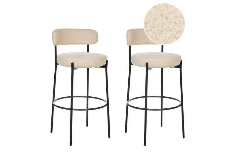 Barstol Allison set om 2 Beige-Svart - Beige-Svart — Beige-Svart