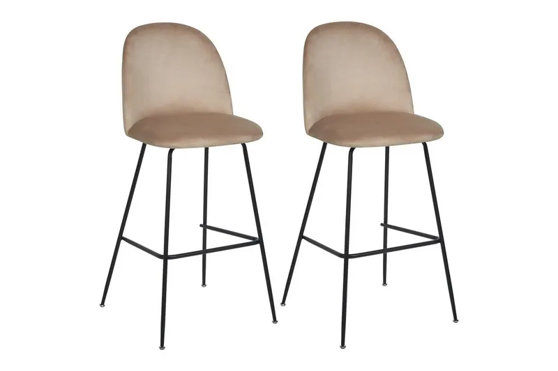 Barstol Arcola set om 2 Beige-Svart - Beige-Svart — Beige-Svart