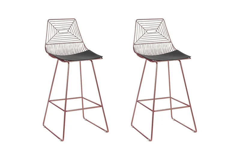 Barstol Bisbee set om 2 Rose Guld-Svart - Rose Guld-Svart — Rose Guld-Svart