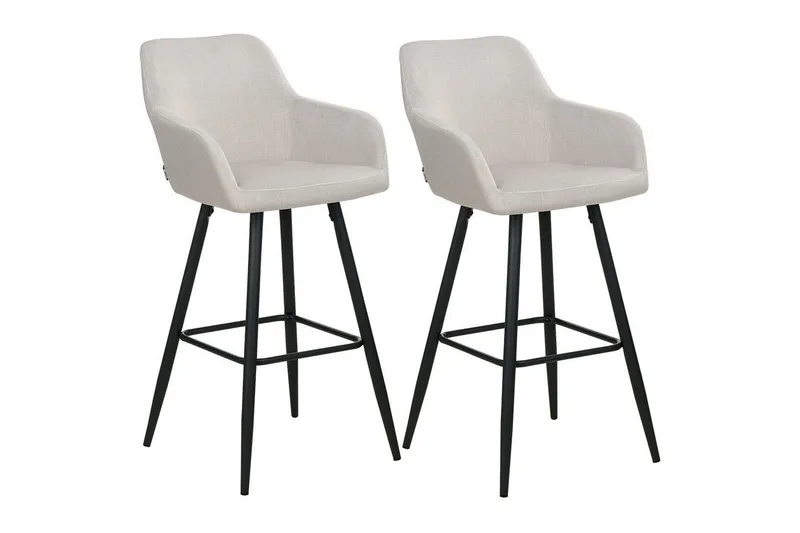 Barstol Casmalia set om 2 Beige-Svart - Beige-Svart — Beige-Svart