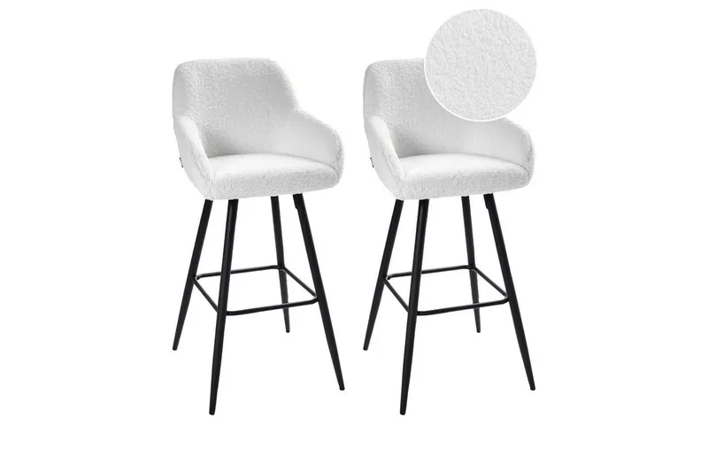 Barstol Casmalia set om 2 Vit/Svart - Vit/Svart — Vit/Svart