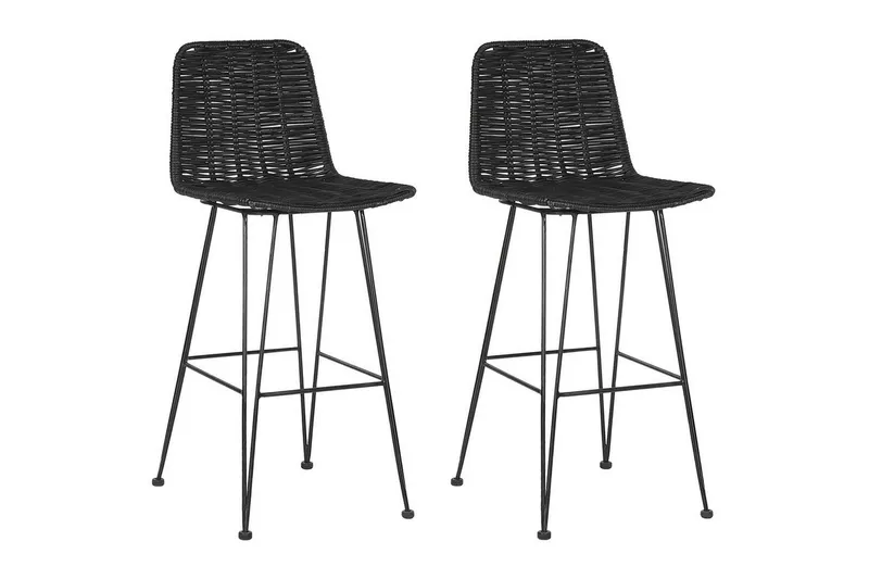 Barstol Cassita set om 2 Svart - Svart — Svart