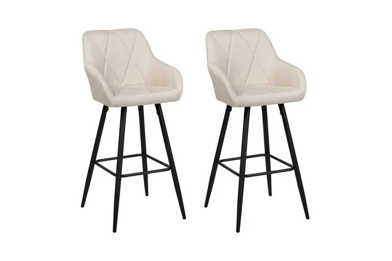 Barstol Darien set om 2 Ljusbeige-Svart - Ljusbeige-Svart — Ljusbeige-Svart