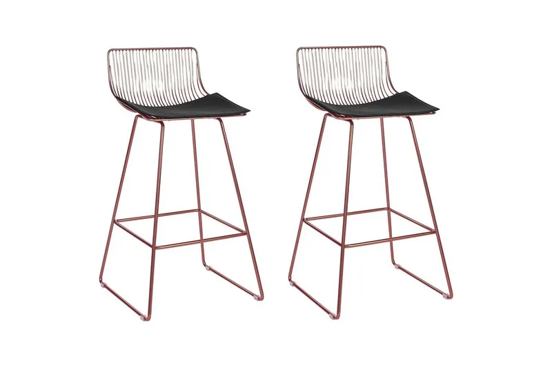 Barstol Fredonia set om 2 Rose Guld-Svart - Rose Guld-Svart — Rose Guld-Svart