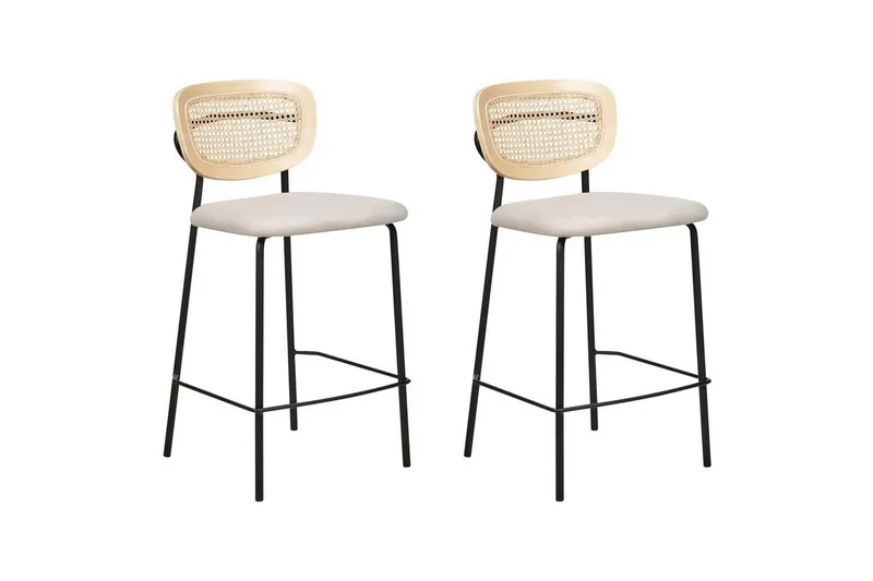 Barstol Mayetta set om 2 Natur-Beige-Svart - Natur-Beige-Svart — Natur-Beige-Svart