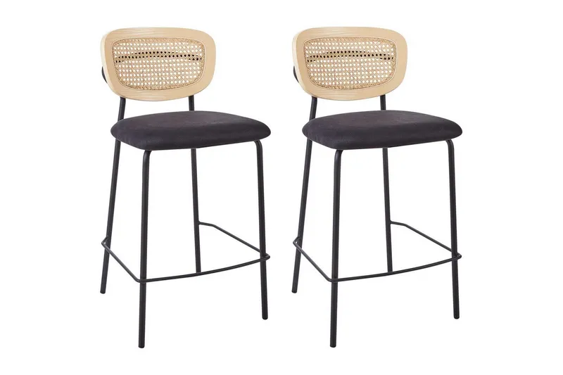 Barstol Mayetta set om 2 Natur-Svart - Natur-Svart — Natur-Svart