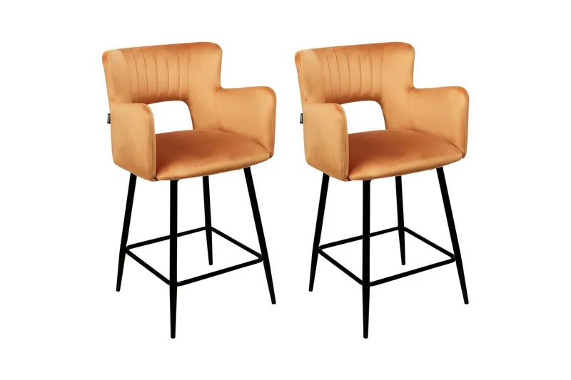 Barstol Sanilac set om 2 Orange-Svart - Orange-Svart — Orange-Svart