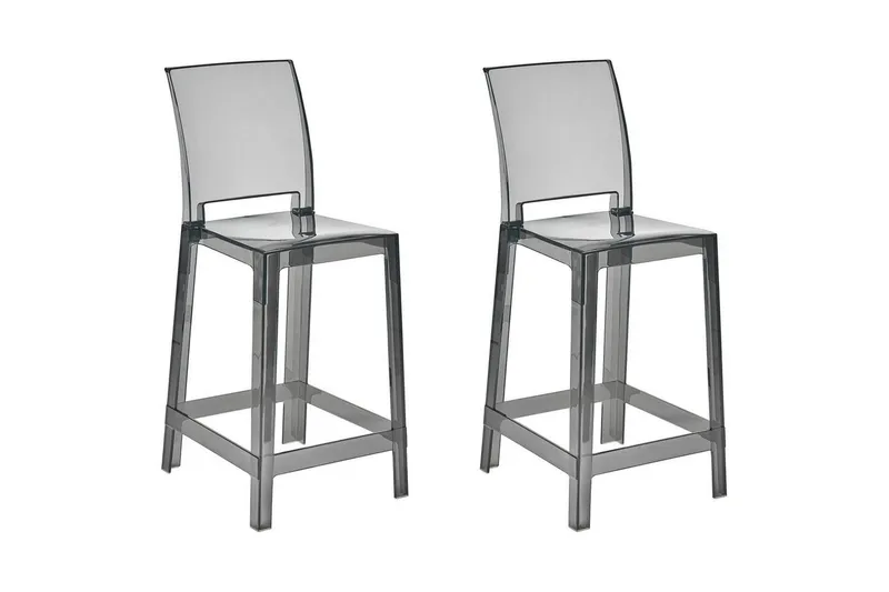 Barstol Wellington set om 2 Transparent-Svart - Transparent-Svart — Transparent-Svart