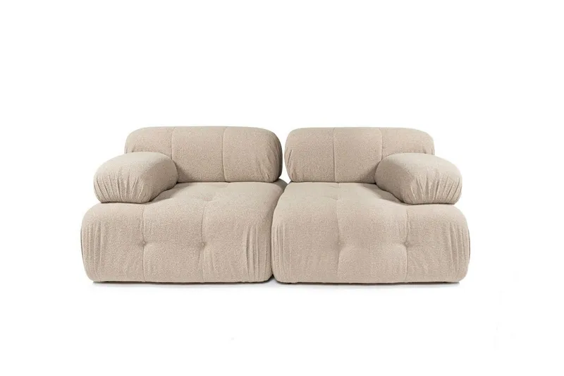 Belgin Bubblig Soffa 2-sits med fasta armstöd - Peach — Andrarum