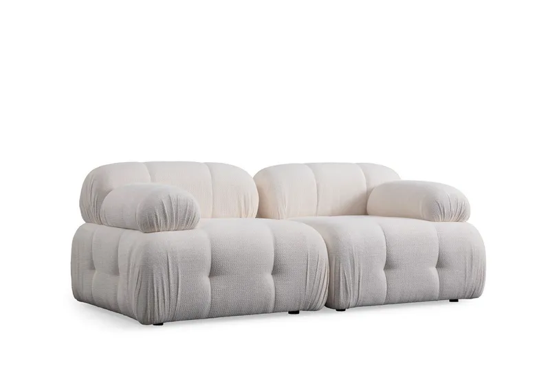 Belgin Bubblig Soffa 2-sits med fasta armstöd - Vit — Andrarum