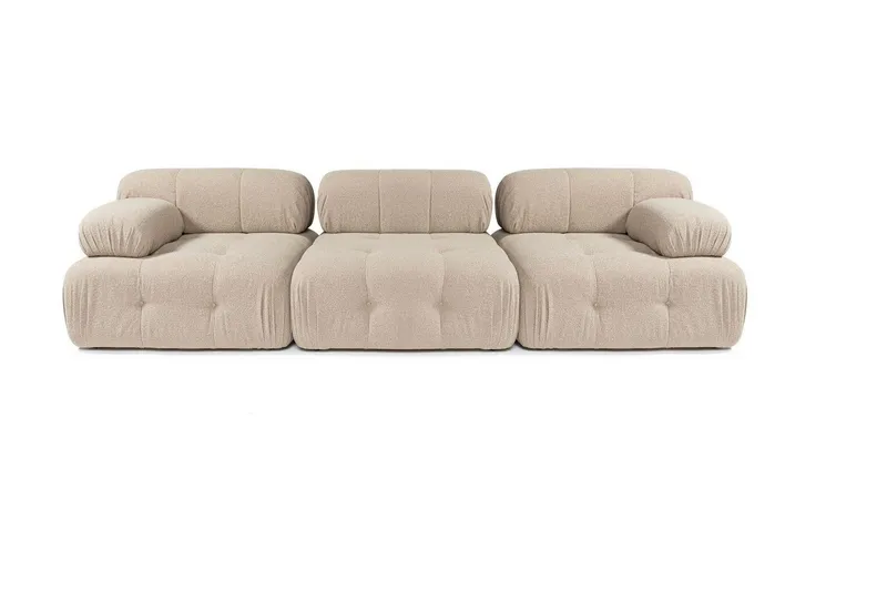 Belgin Bubblig Soffa 3-sits med fasta armstöd - Peach — Andrarum