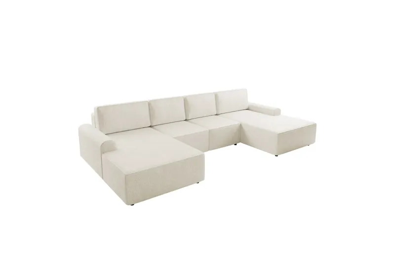 Bella Bäddsoffa Dubbeldivan 4-sits i Plysch - Beige (Art.nr 3079532) — Beige