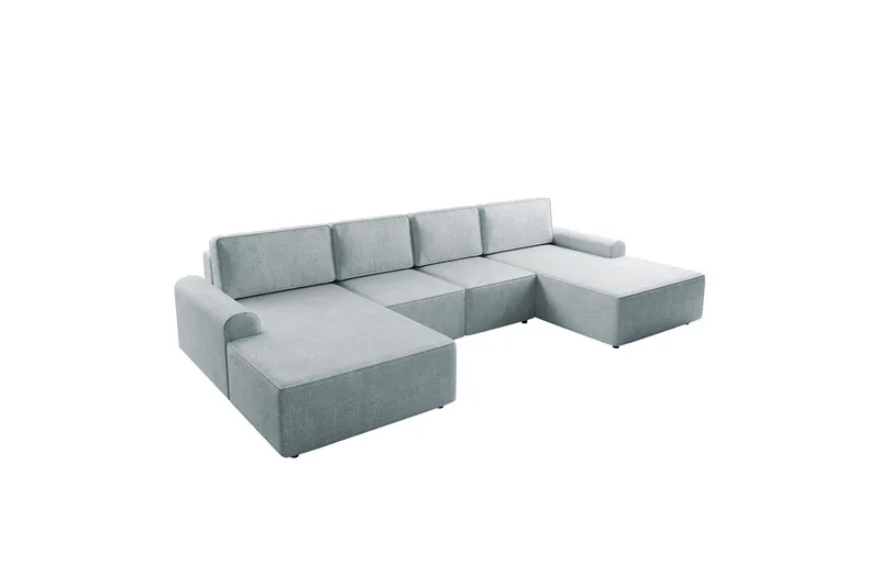 Bella Bäddsoffa Dubbeldivan 4-sits i Plysch - Grå (Art.nr 3079534) — Grå