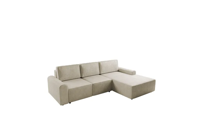 Bella Bäddsoffa med Divan 3-sits i Plysch - Beige (Art.nr 3079523) — Beige