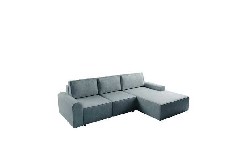 Bella Bäddsoffa med Divan 3-sits i Plysch - Grå (Art.nr 3079528) — Grå