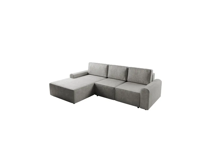 Bella Bäddsoffa med Divan 3-sits i Plysch - Grå (Art.nr 3079529) — Grå