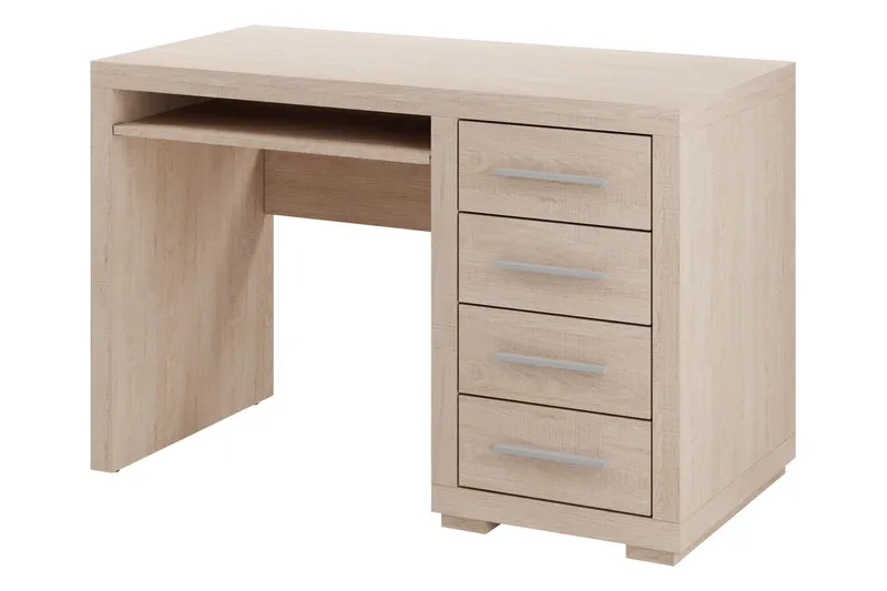 Benavila Skrivbord 120 cm med Förvaring 4 Lådor - Beige/Grå — Beige/Grå