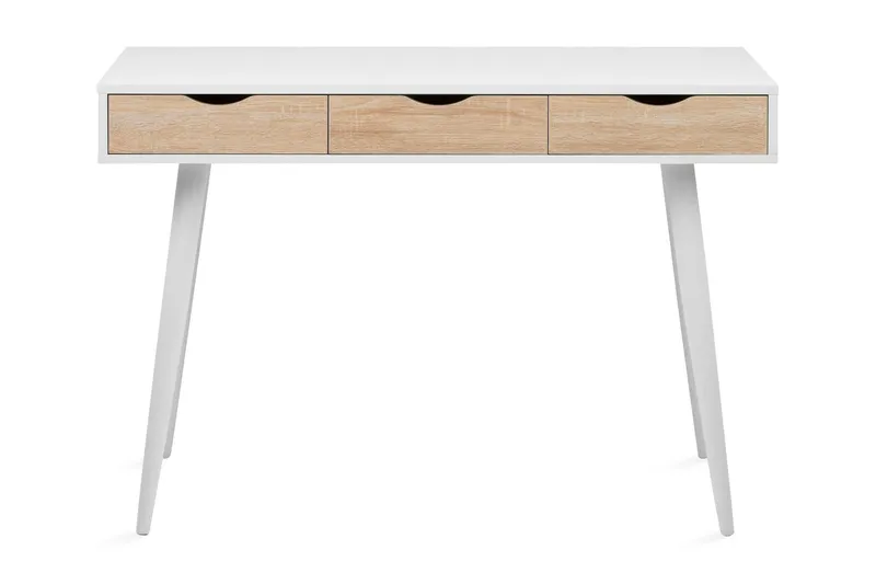 Bernard Skrivbord 110 cm med Förvaring 3 Lådor - Vit/Natur — Vit/Natur