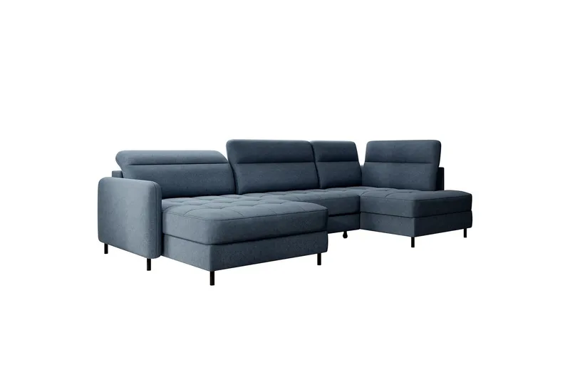 Berrto Soffa med Divan och Schäslong 5-sits - Blå (Art.nr 3019656) — Blå